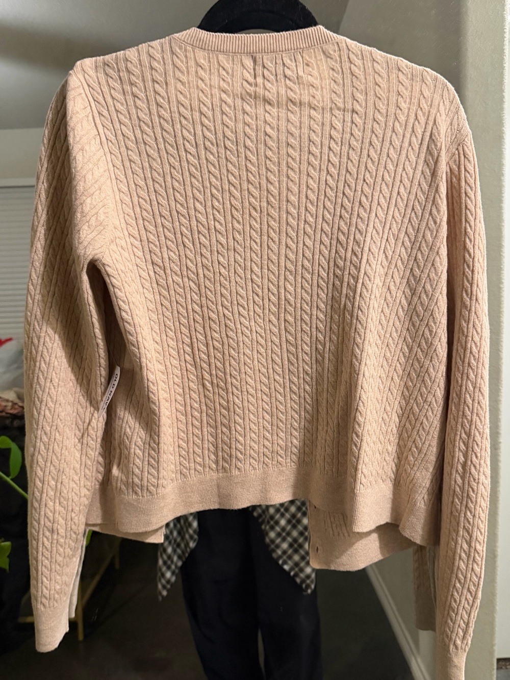 Women's Cable Knit Button-Front Cardigan Sweater - Blush - Picture 5 of 5